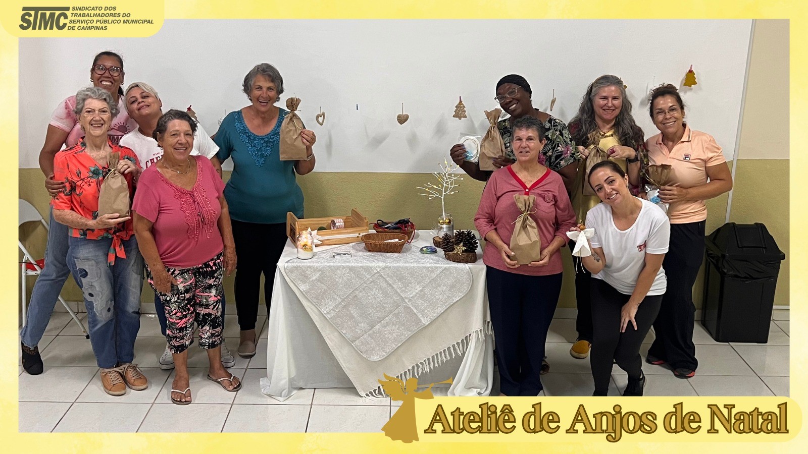 Aposentadas e pensionistas criam lindos Anjos de Natal no nosso último ateliê do ano na Casa dos Aposentados. 