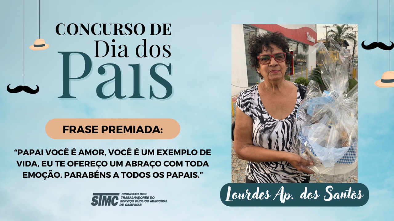 Nossa associada, Lourdes Aparecida dos Santos, foi a vencedora do Concurso de Versos e Frases do Dia dos Pais e recebeu uma cesta de café da manhã de presente.
