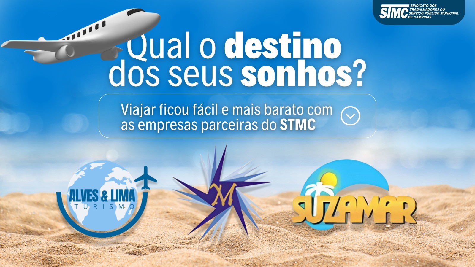Viajar ficou fácil e mais barato com as empresas parceiras do STMC.