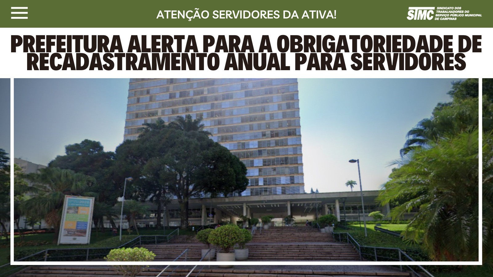 ATENÇÃO SERVIDORES DA ATIVA: Prefeitura alerta para a obrigatoriedade de recadastramento anual. 